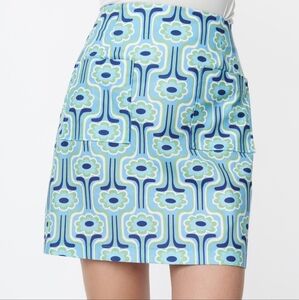 Floral Patterned Skirt - Blue and Green